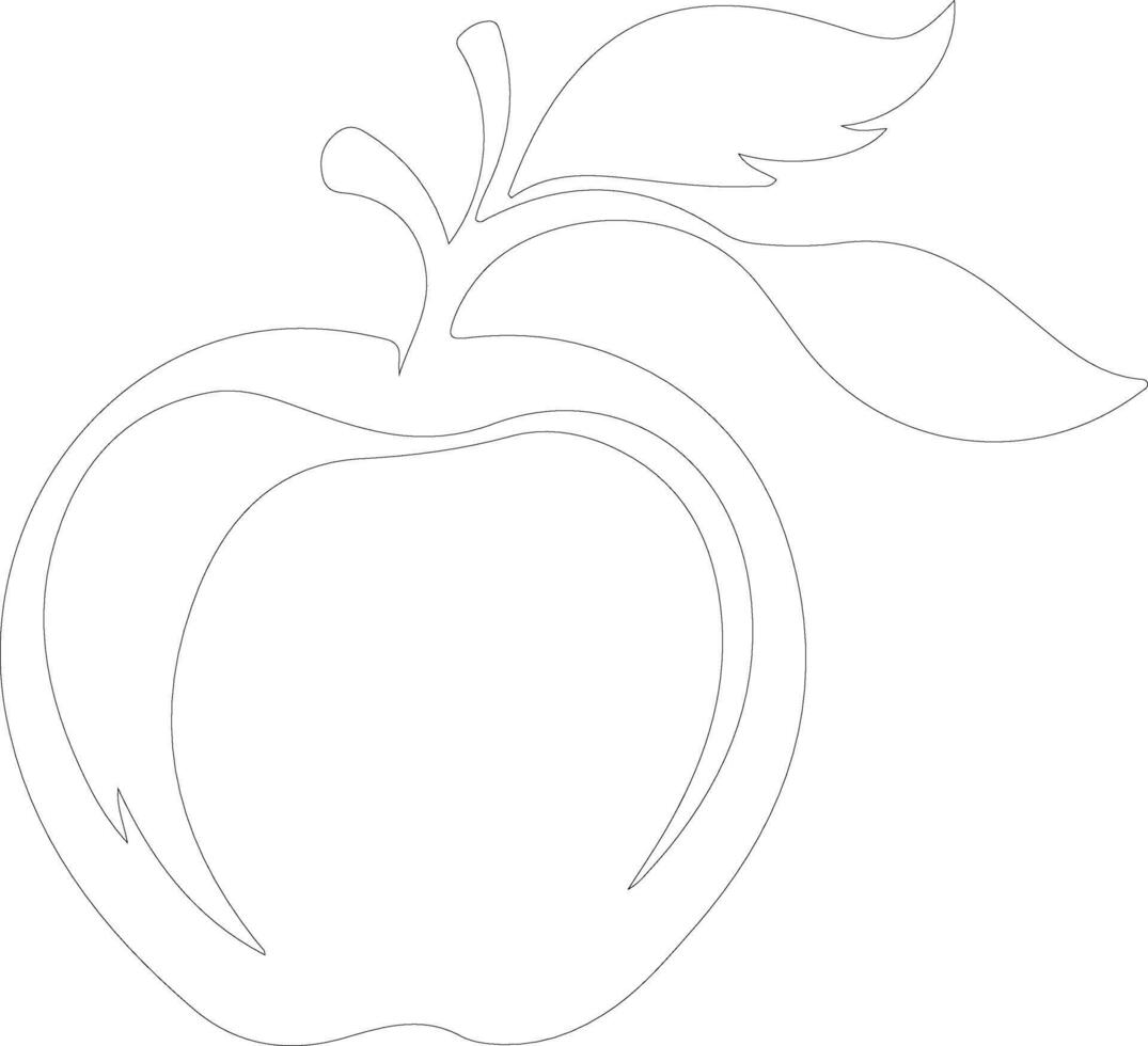 nectarine outline silhouette vector