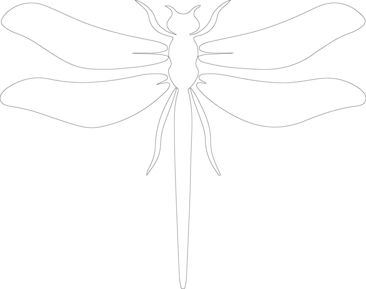 dragonfly   outline silhouette vector