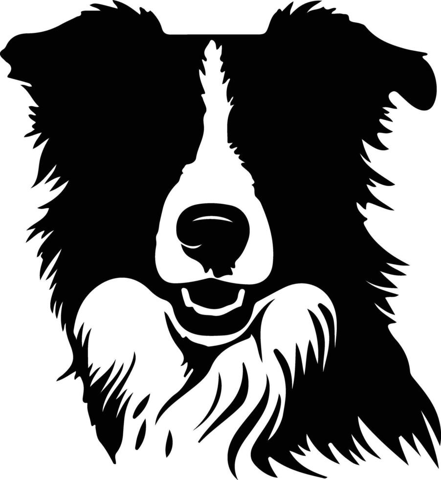 frontera collie negro silueta vector