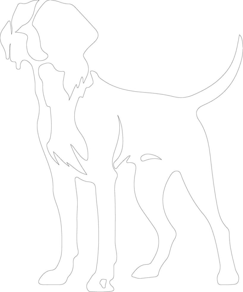 americano Foxhound contorno silueta vector