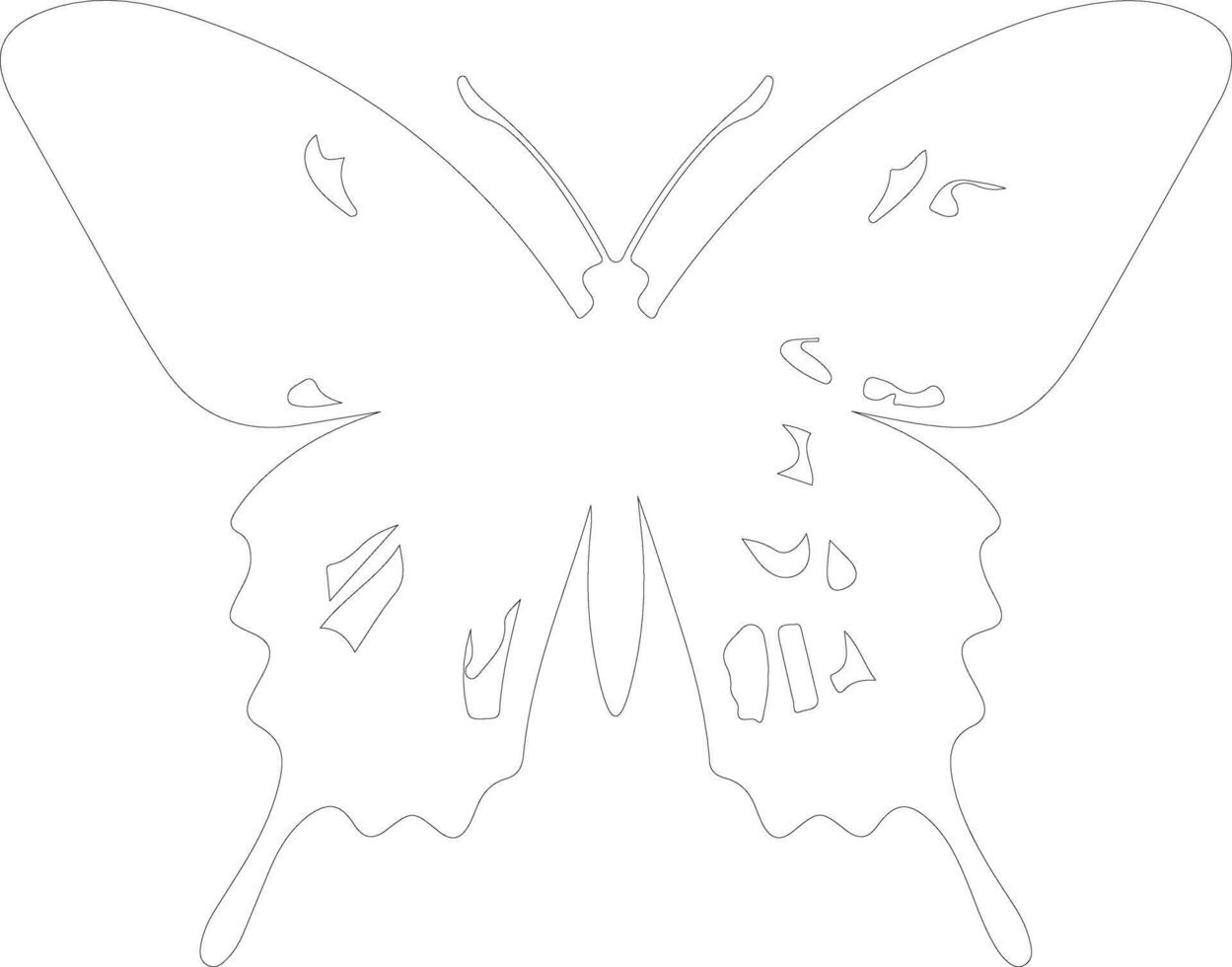 swallowtail butterfly   outline silhouette vector