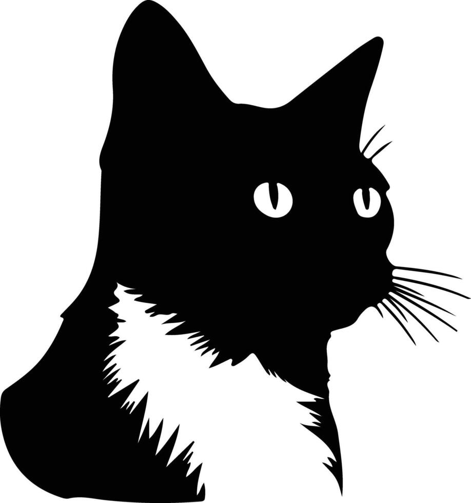 Snowshoe Cat silhouette portrait vector