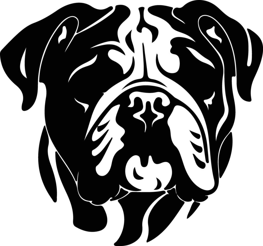 Inglés buldog silueta retrato vector