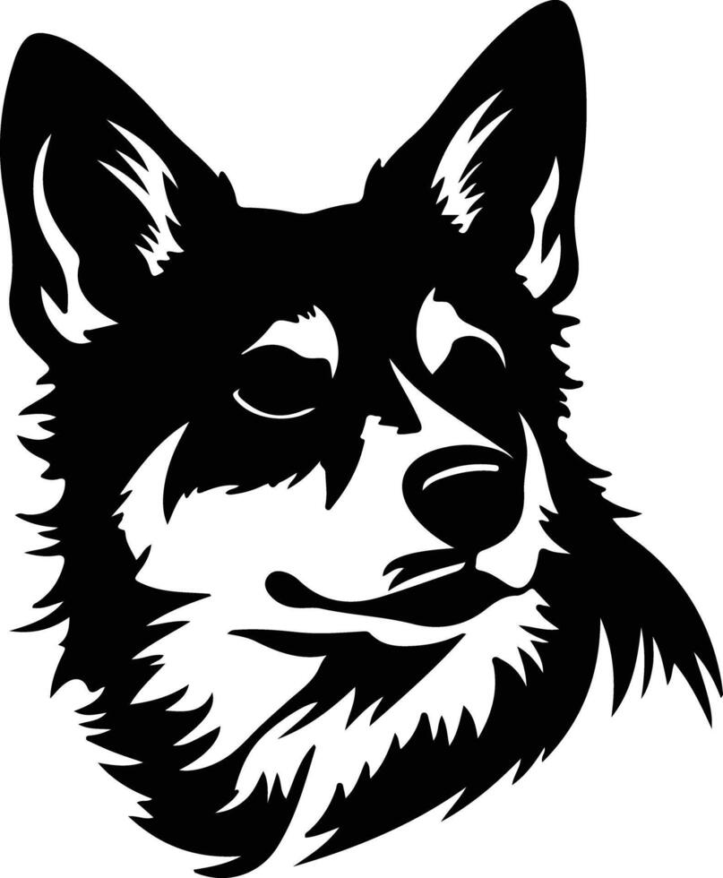 Swedish Vallhund  silhouette portrait vector