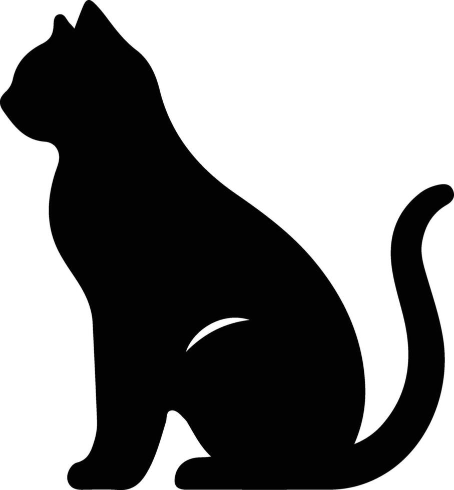 singapura gato negro silueta vector