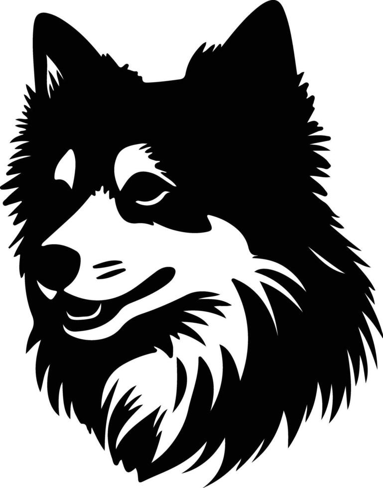 American Eskimo Dog  silhouette portrait vector