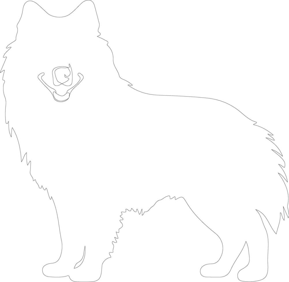 Samoyed  outline silhouette vector