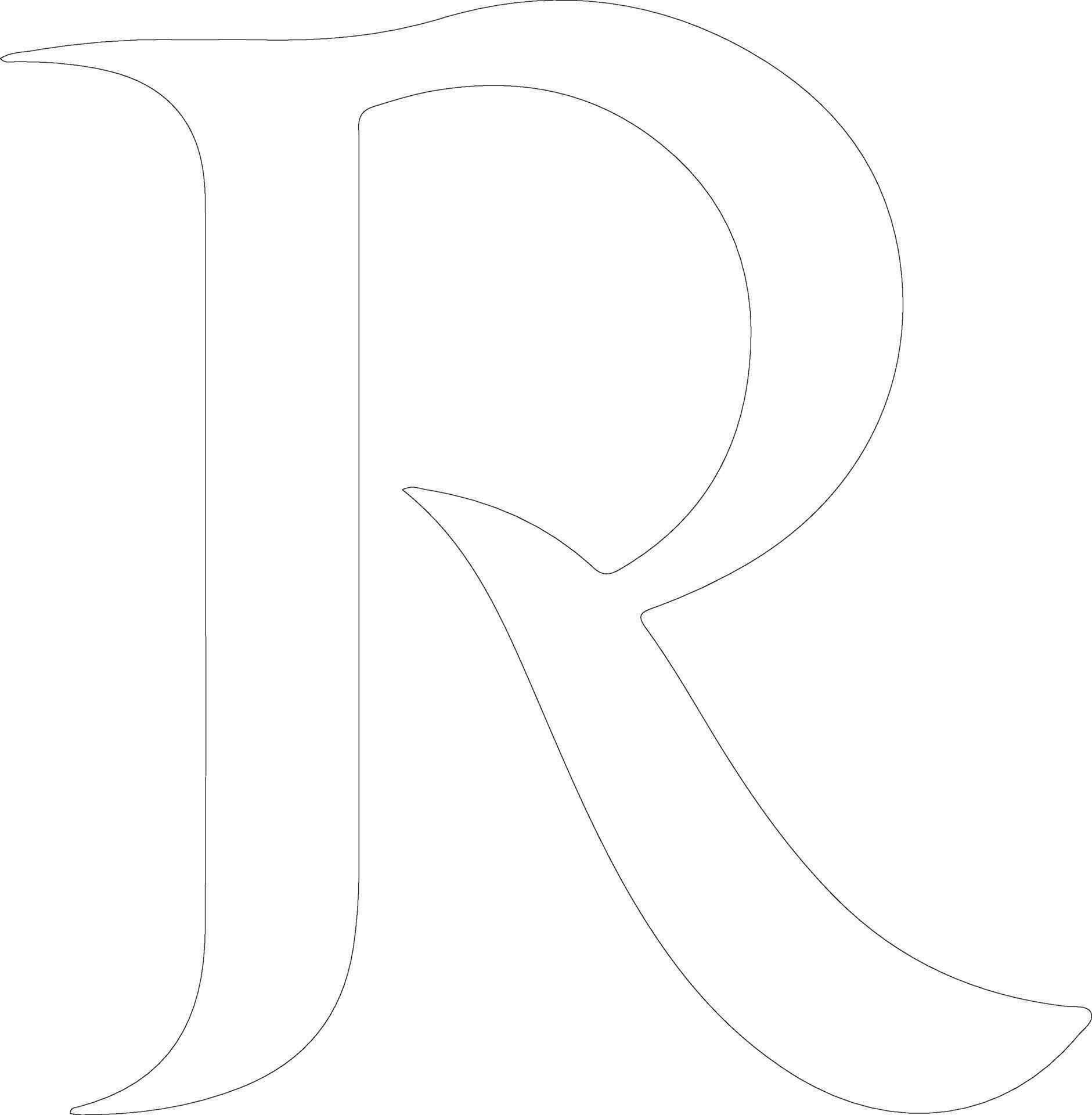 Letter R outline silhouette 38492177 Vector Art at Vecteezy