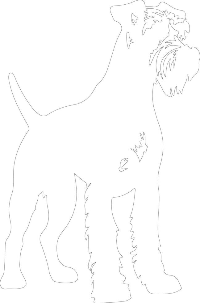 Airedale Terrier  outline silhouette vector