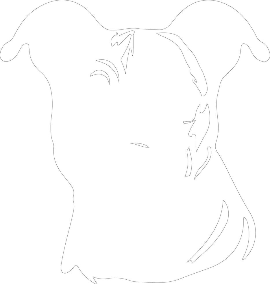 American Pit Bull Terrier  outline silhouette vector