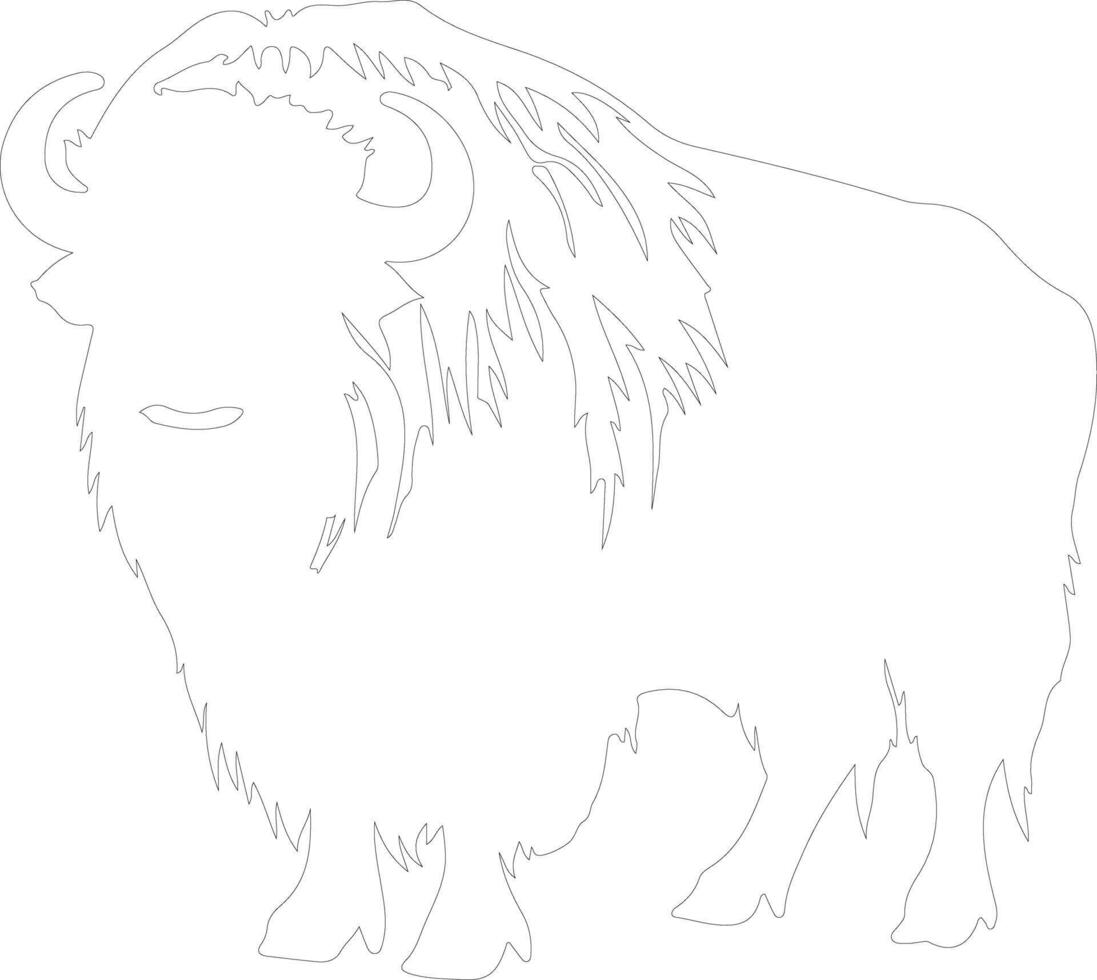 musk ox  outline silhouette vector