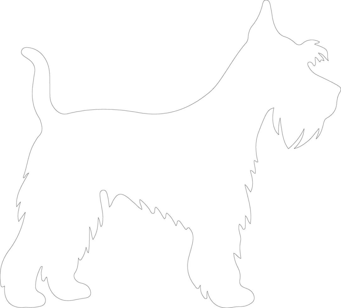 Miniature Schnauzer  outline silhouette vector