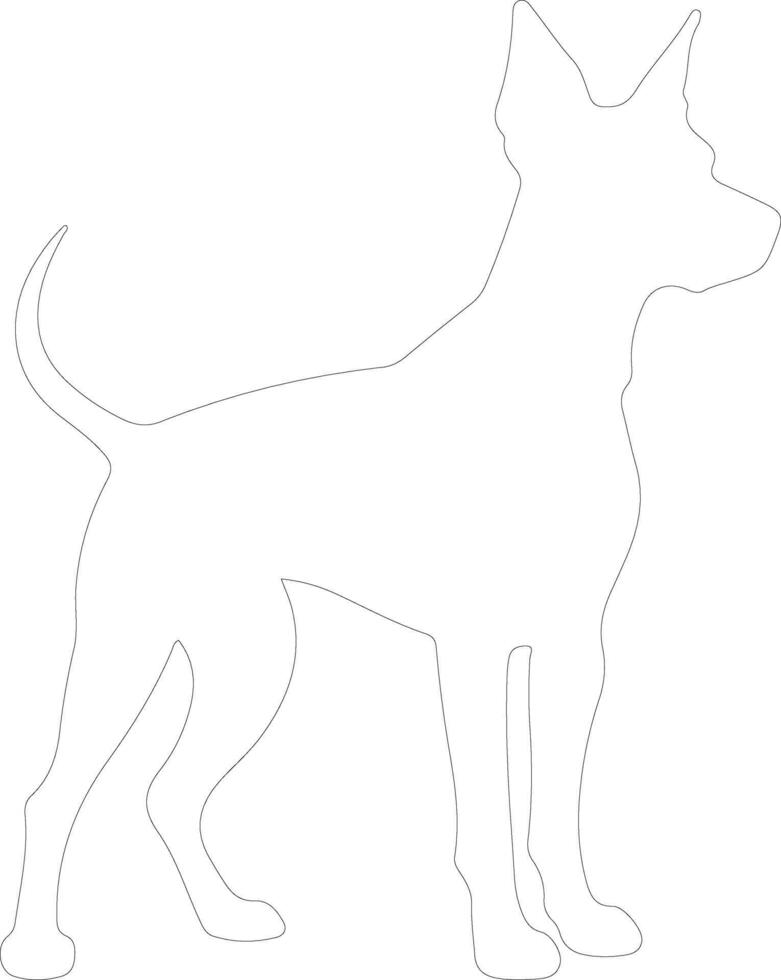 German Pinscher  outline silhouette vector