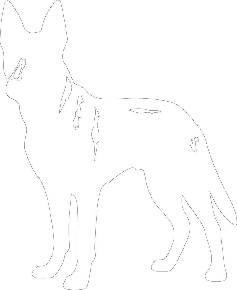 Belgian Malinois  outline silhouette vector