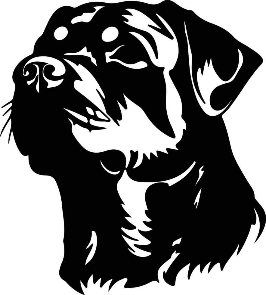 Rottweiler negro silueta vector