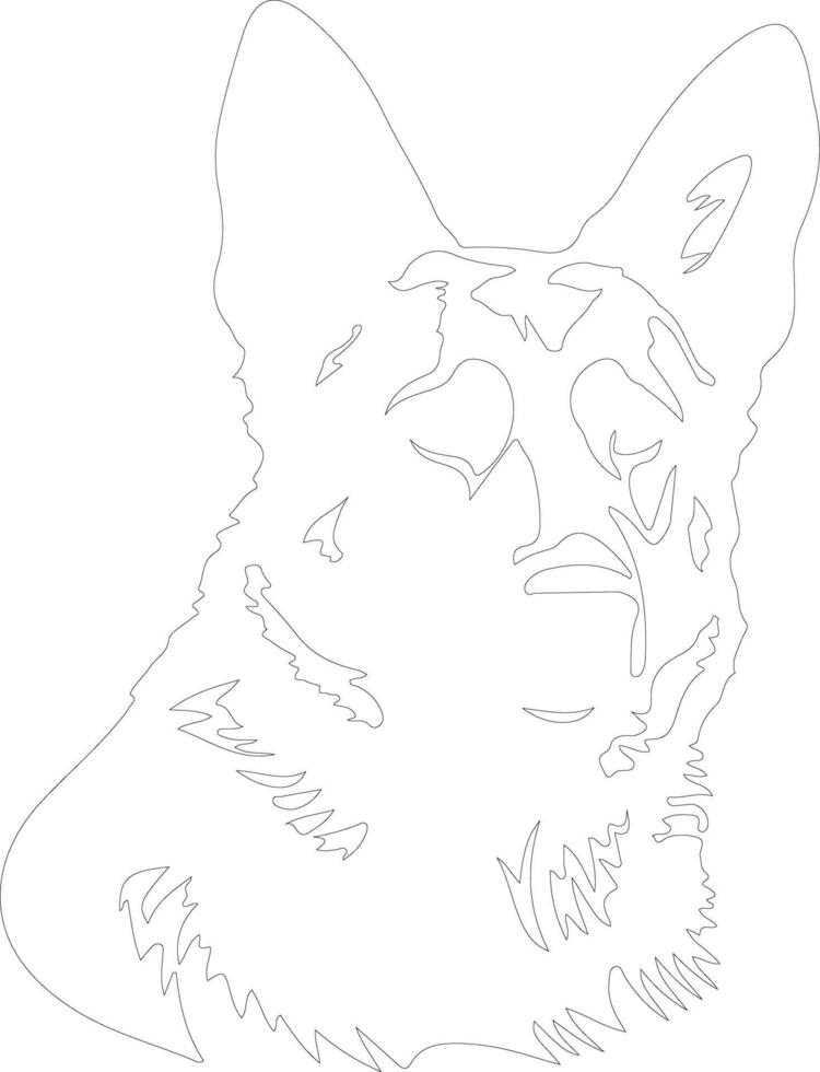 German Shepherd  outline silhouette vector