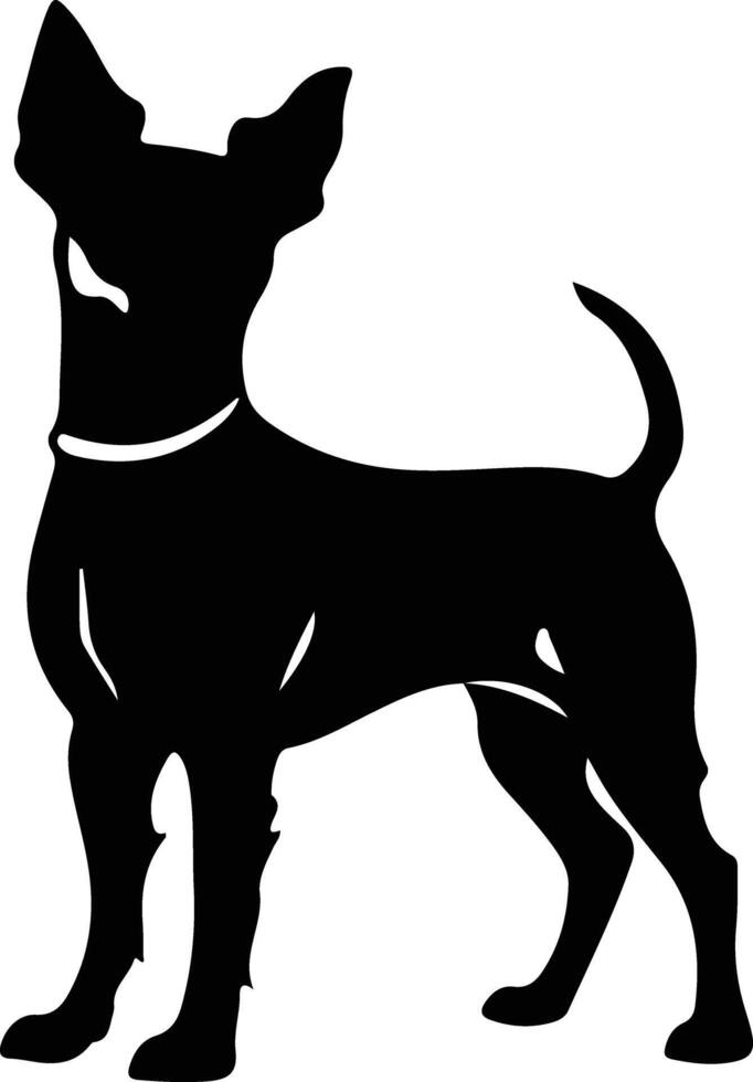 Rat Terrier    black silhouette vector