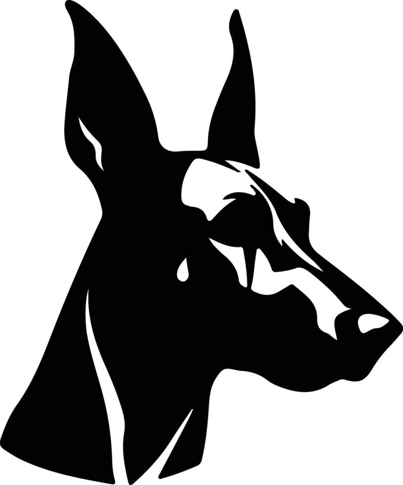 Doberman Pinscher  silhouette portrait vector