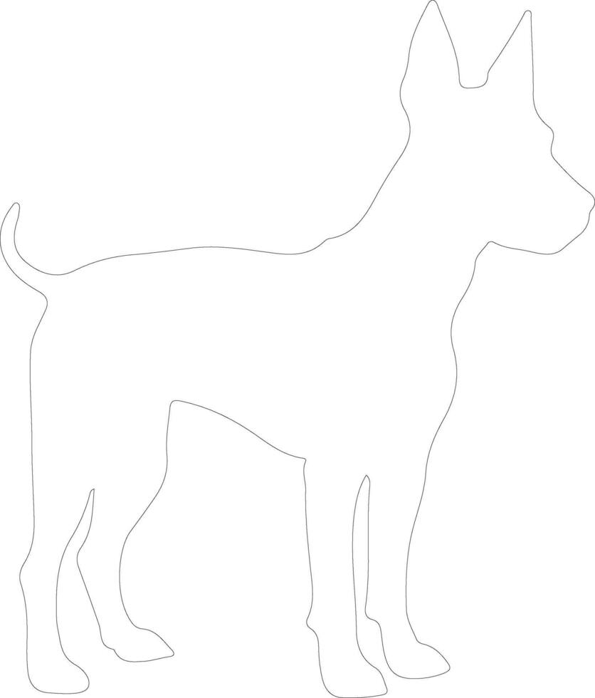 Miniature Bull Terrier  outline silhouette vector