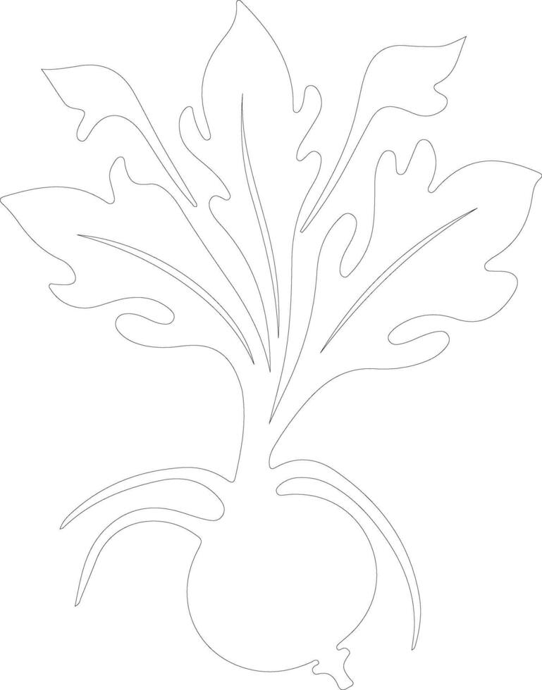 kohlrabi outline silhouette vector