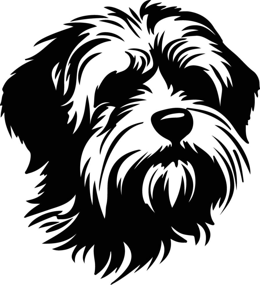 Dandie Dinmont Terrier  silhouette portrait vector