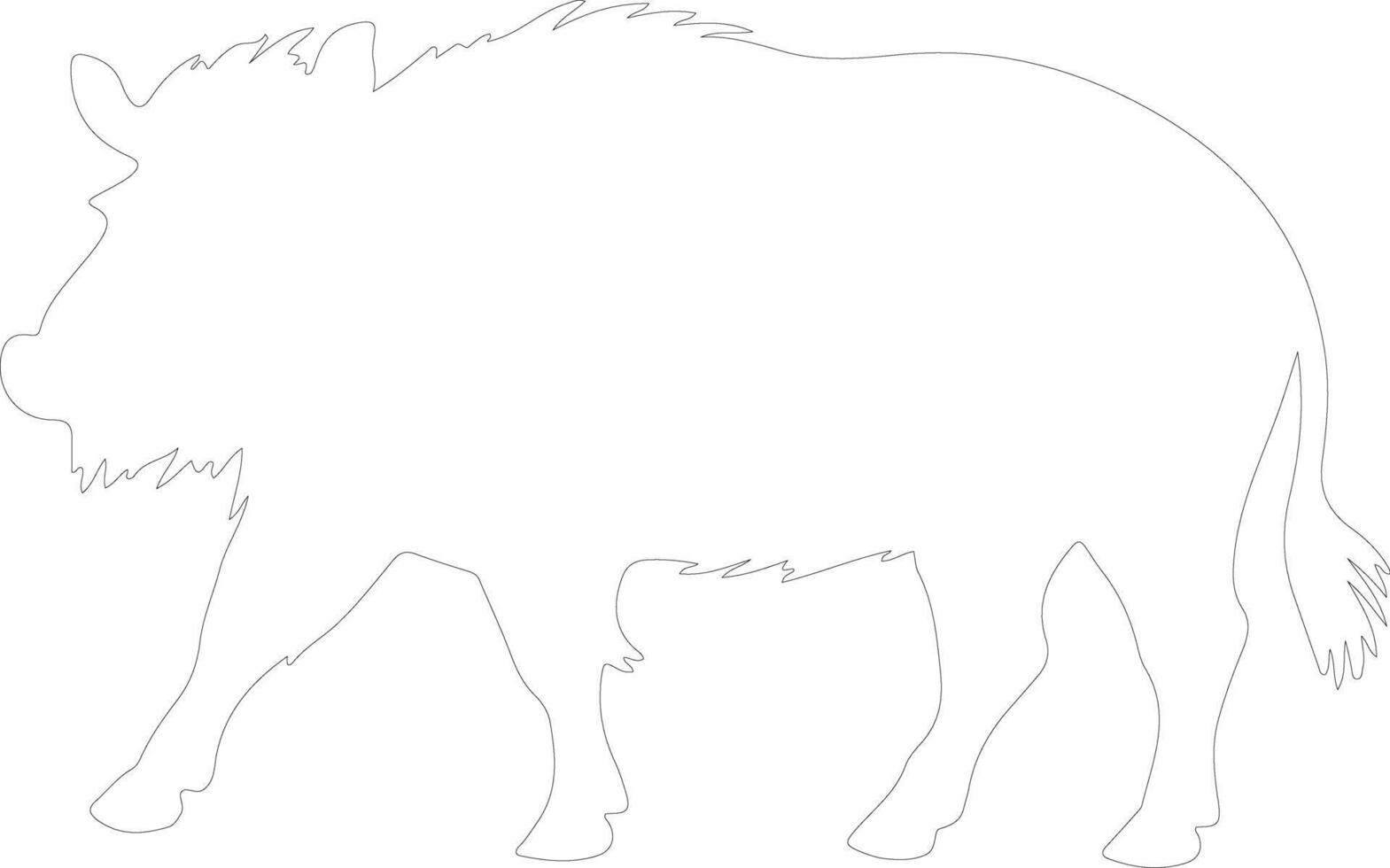 warthog  outline silhouette vector