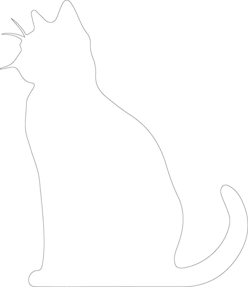 Chartreux Cat outline silhouette vector