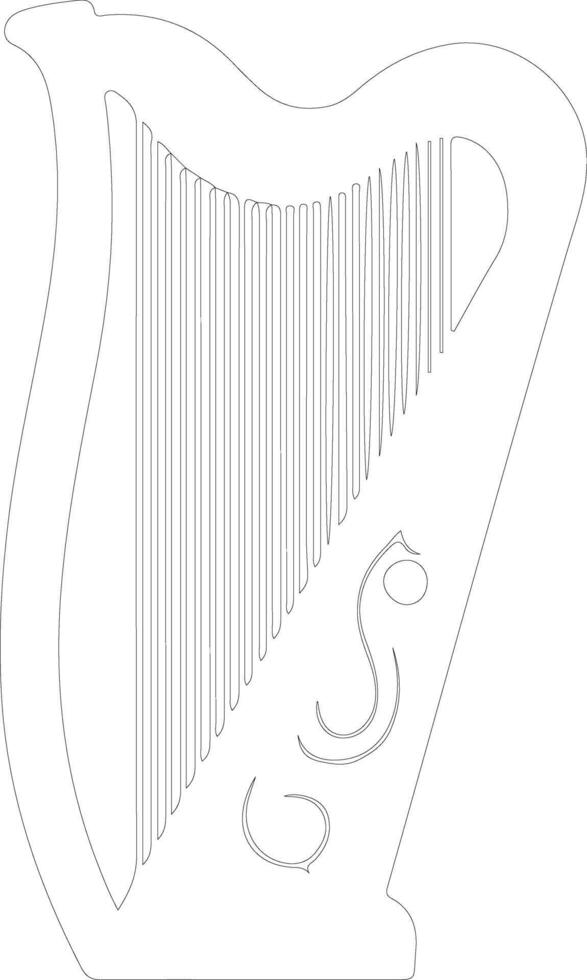 Harp  outline silhouette vector