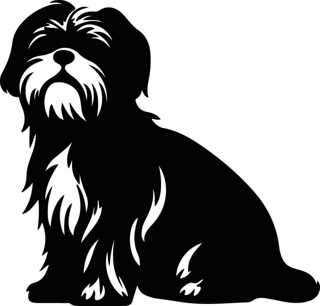 shih tzu negro silueta vector