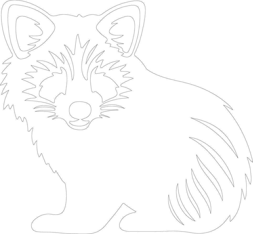 red panda   outline silhouette vector