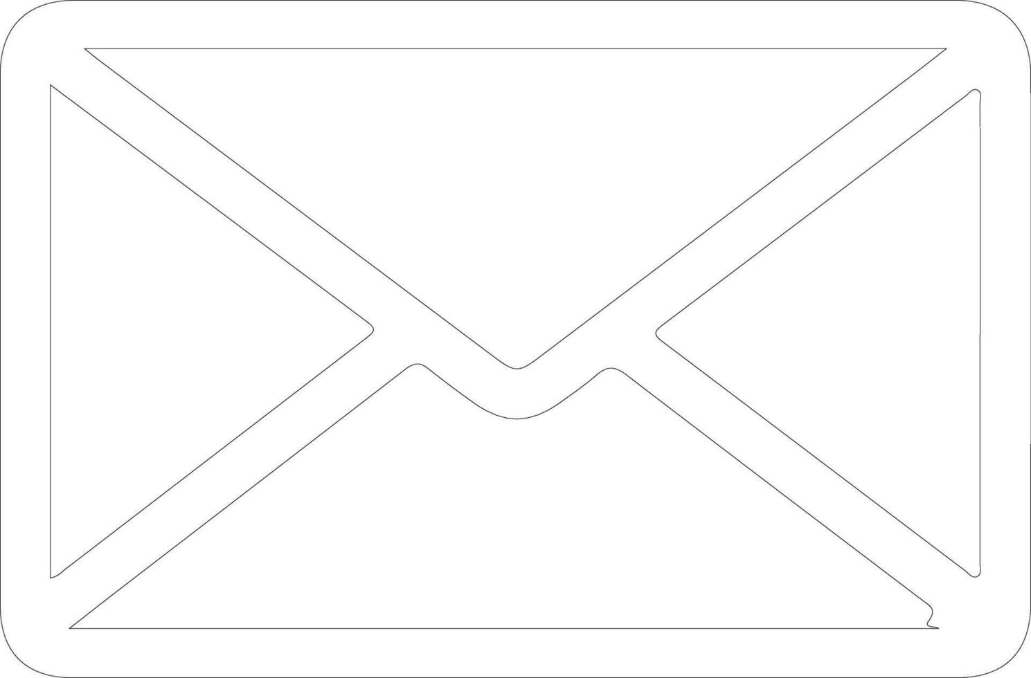 Mail icon  outline silhouette vector
