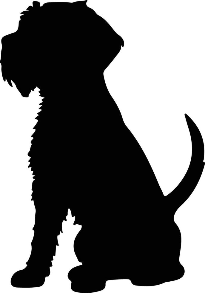 Wirehaired Pointing Griffon   black silhouette vector