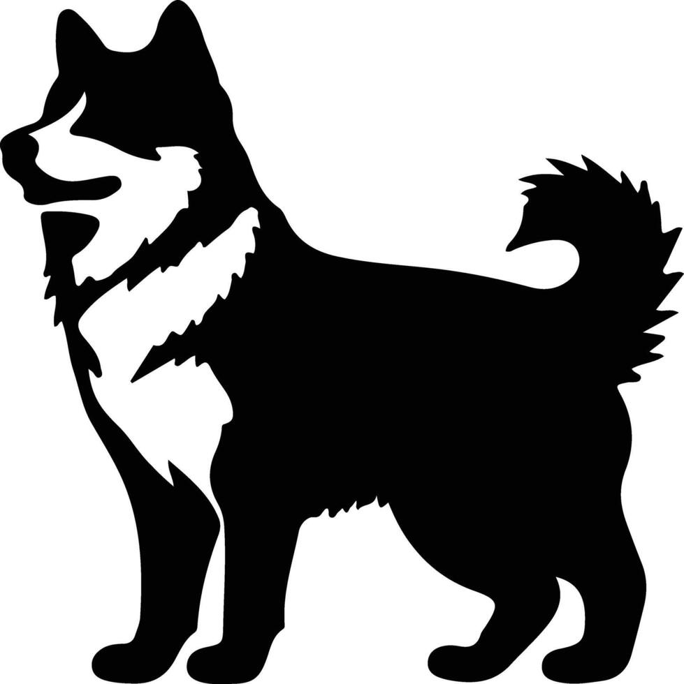 Eskimo Dog    black silhouette vector