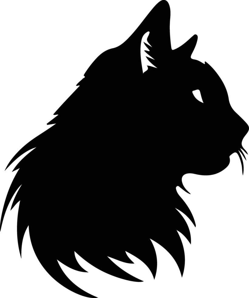 Bay Cat  silhouette portrait vector