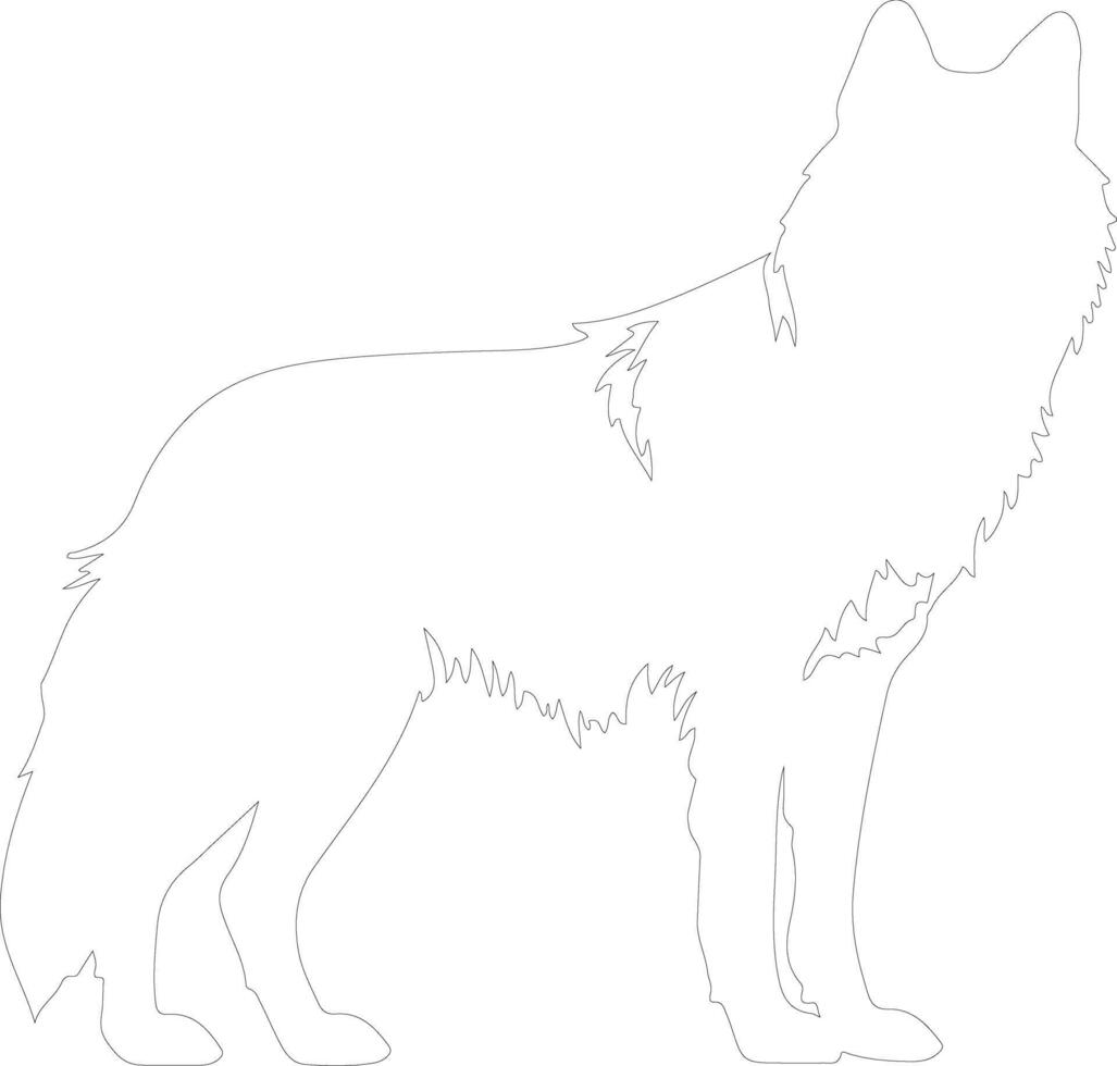 arctic wolf  outline silhouette vector