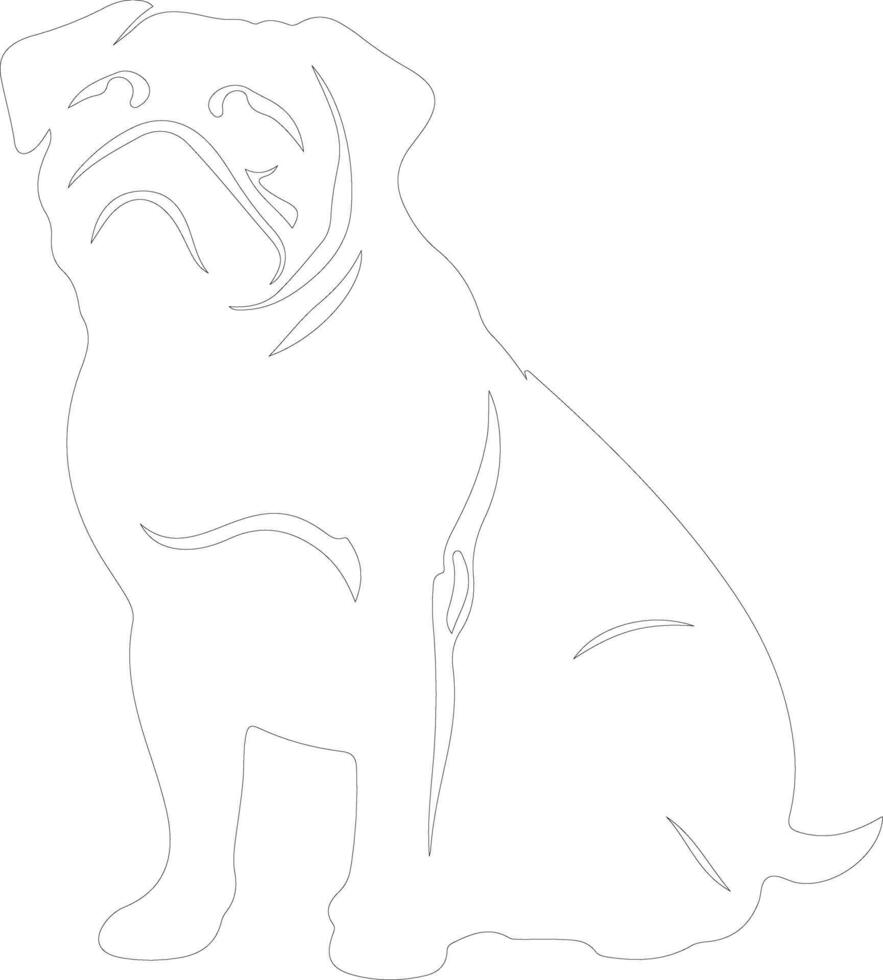 pug    outline silhouette vector