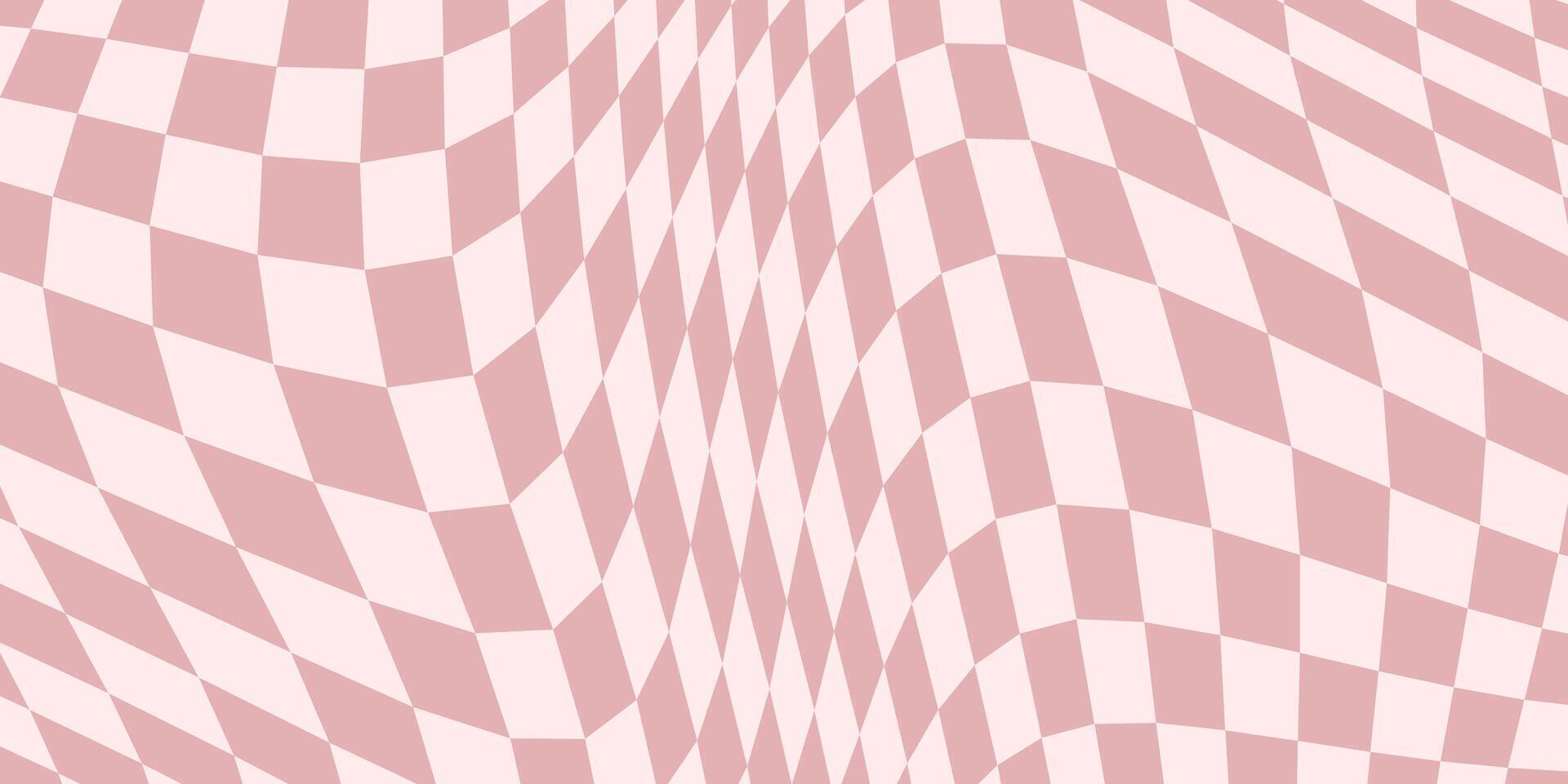 Abstract Background Featuring Psychedelic Groovy Checkerboard Design in 1970s Hippie Retro Style. A Vector Pattern Ready for Use,  Pink color palette