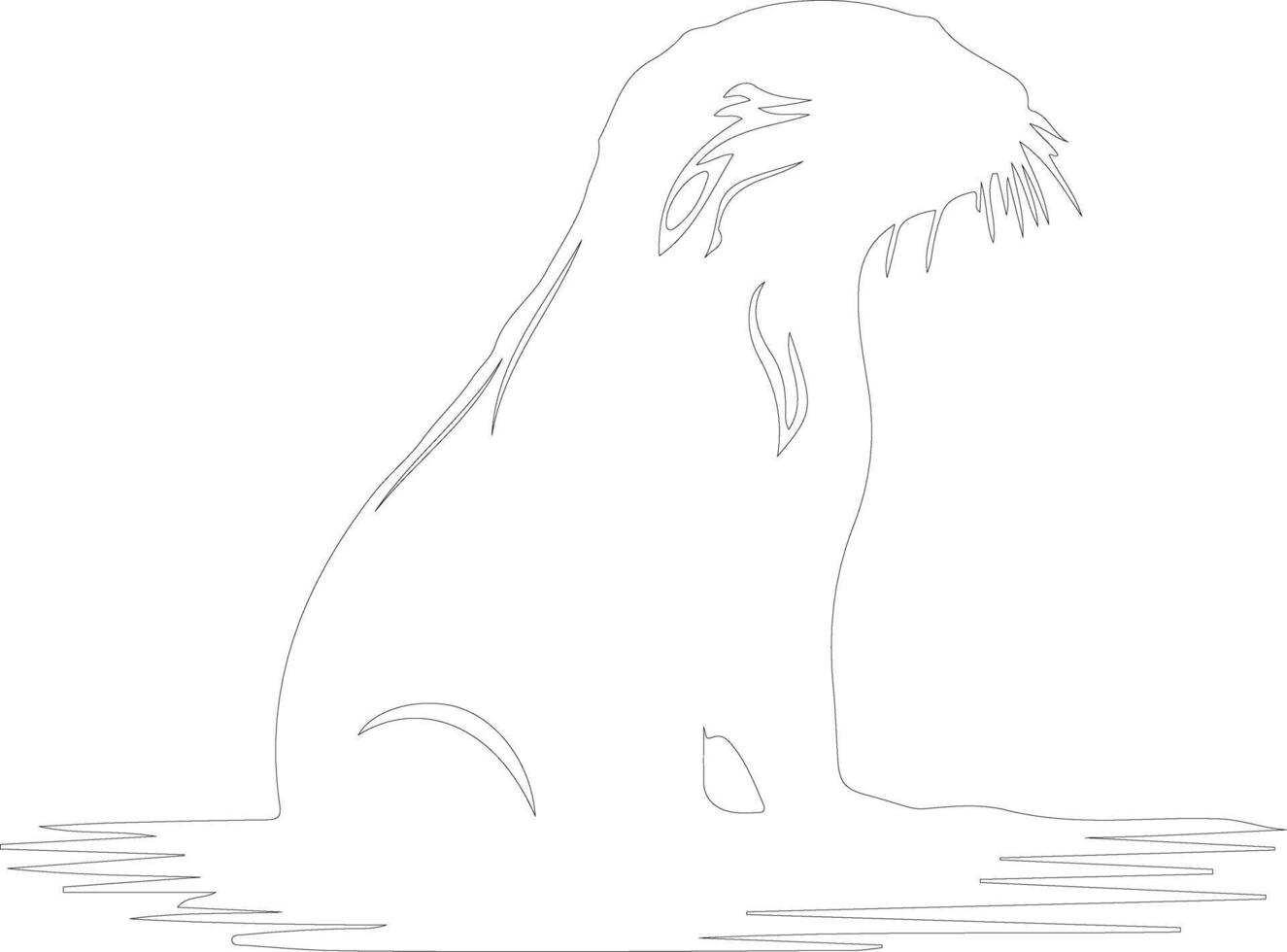 nutria río contorno silueta vector