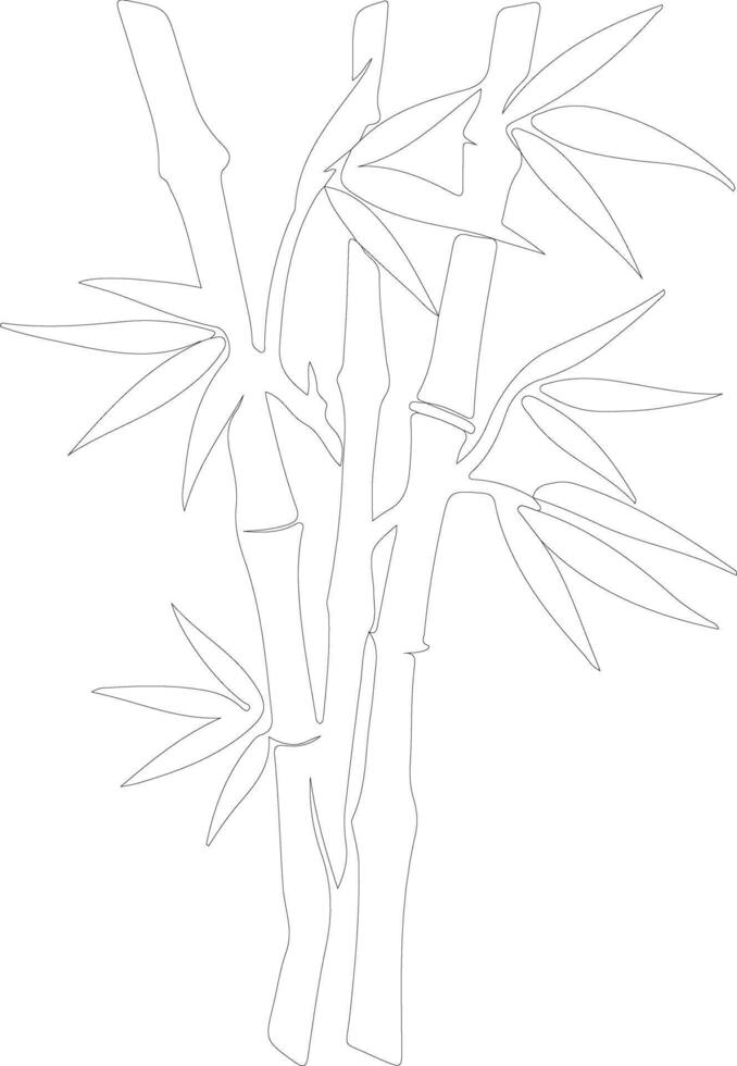 bamboo shoots outline silhouette vector