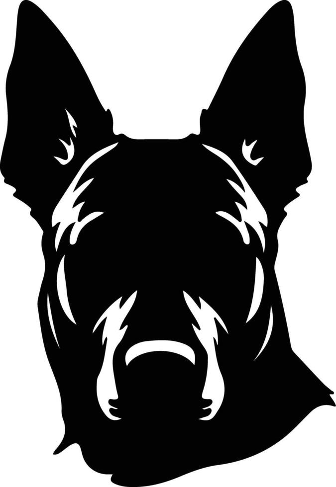 Belgian Malinois  silhouette portrait vector