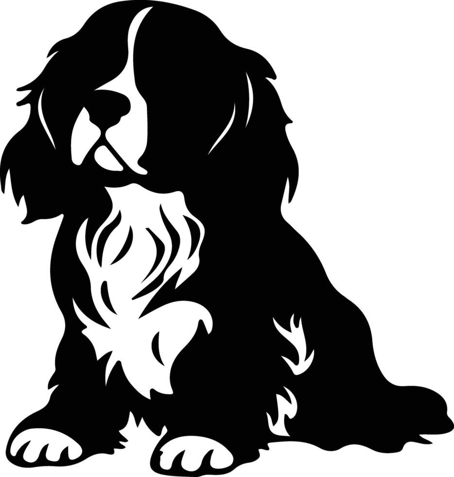 King Charles Spaniel  silhouette portrait vector