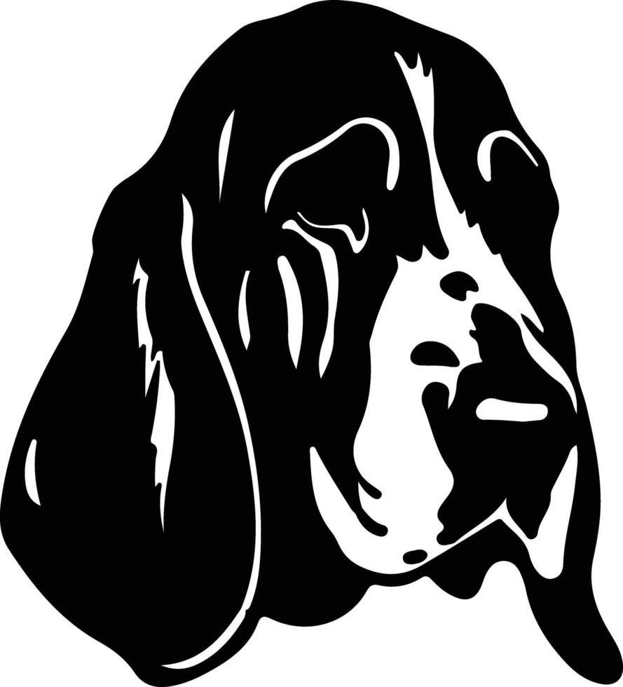 Basset Hound  silhouette portrait vector