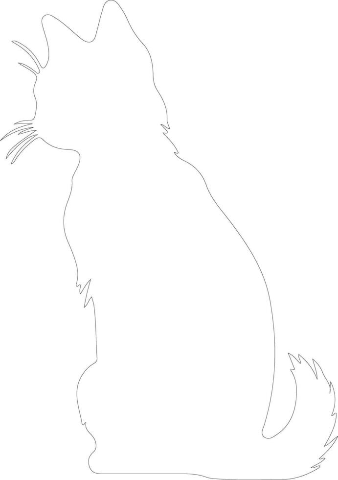 Balinese Cat outline silhouette vector