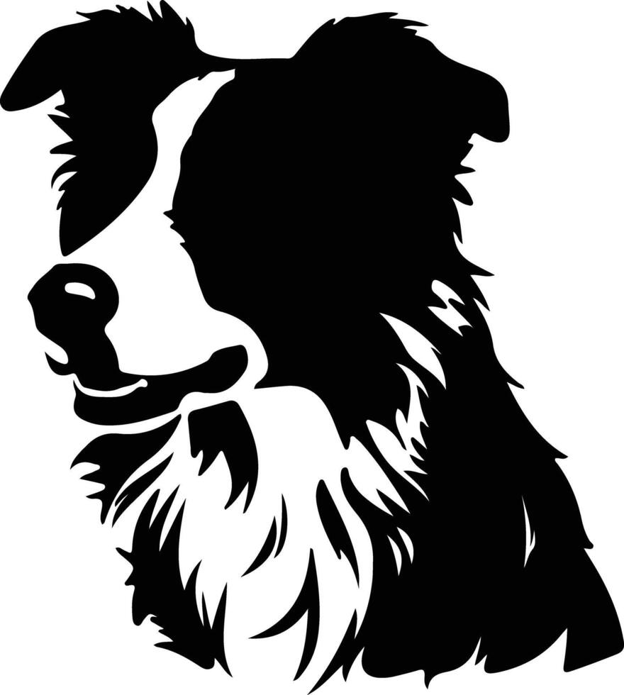 Border Collie  silhouette portrait vector