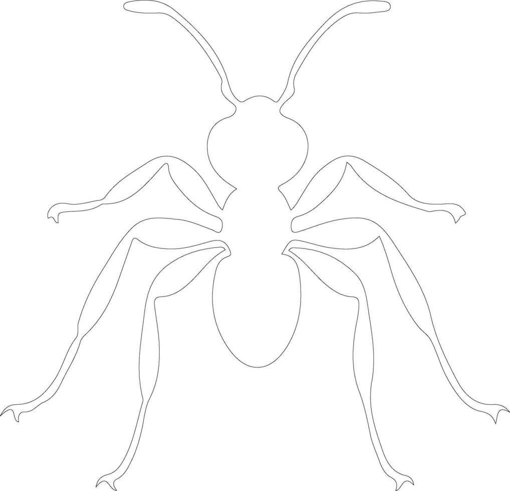 hormiga contorno silueta vector