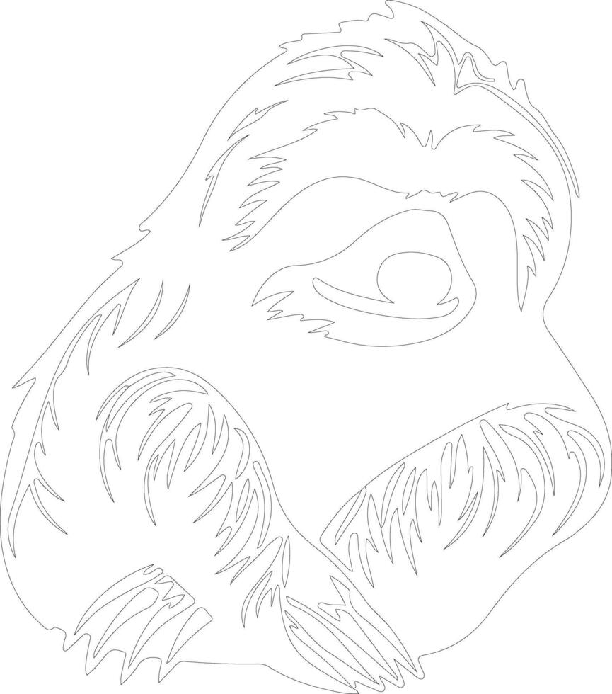 sloth   outline silhouette vector