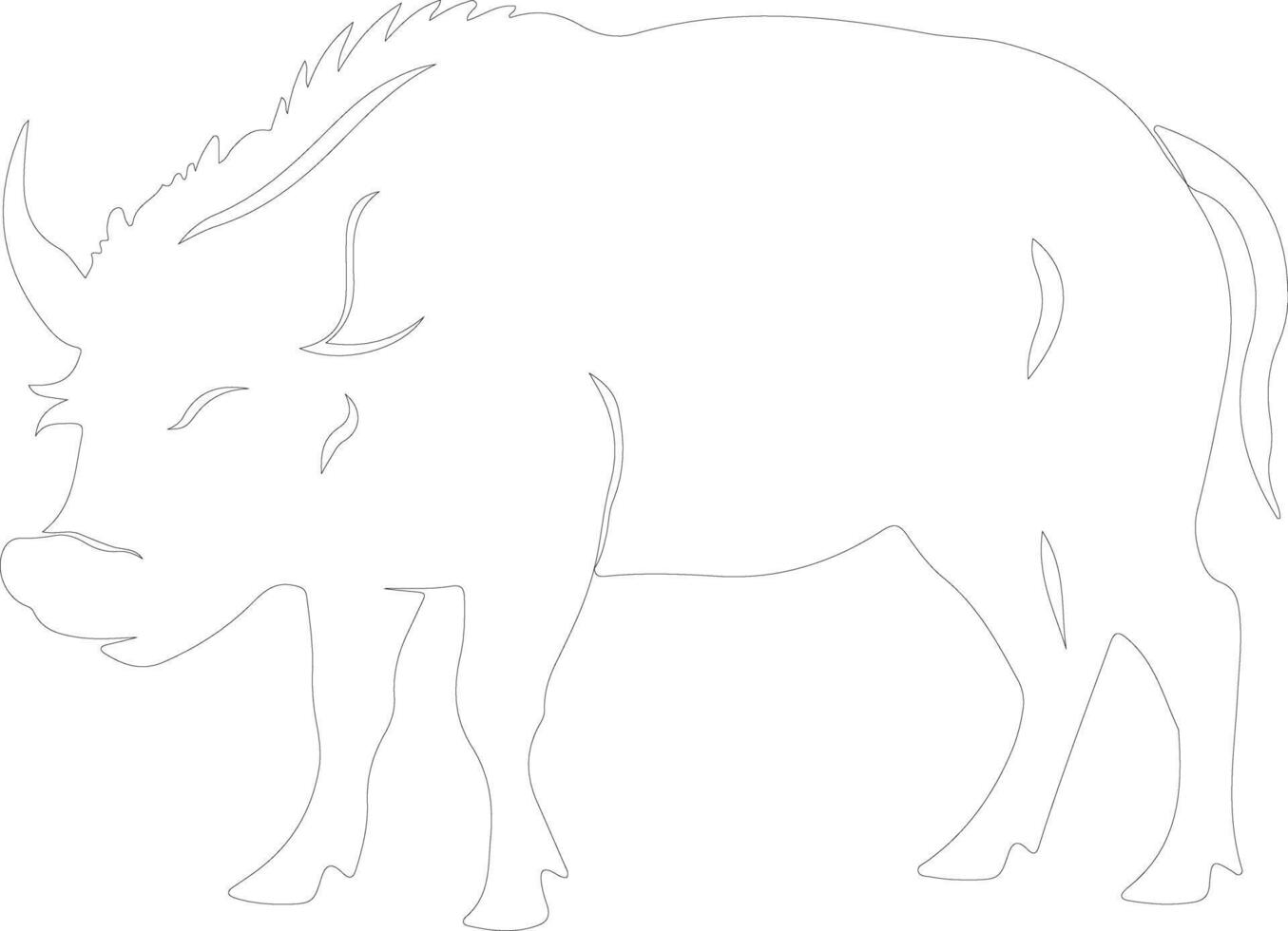 warthog  outline silhouette vector