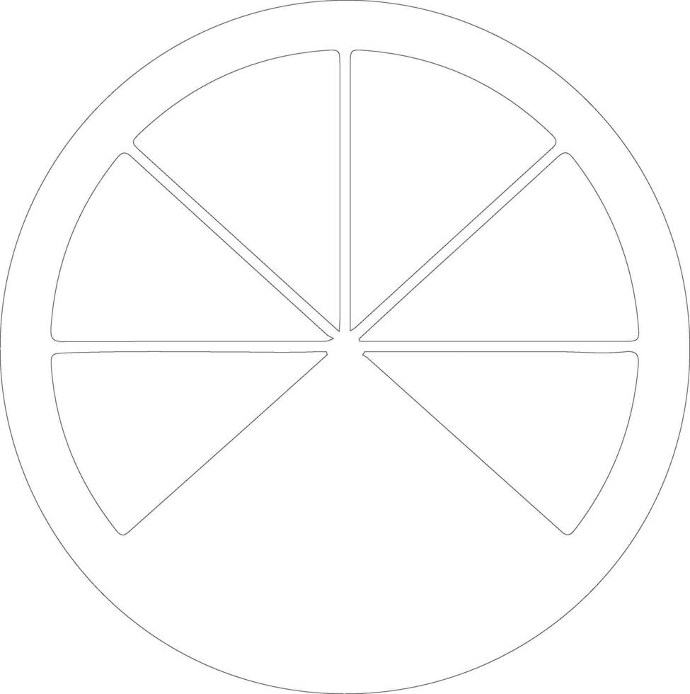 Pie chart icon  outline silhouette vector
