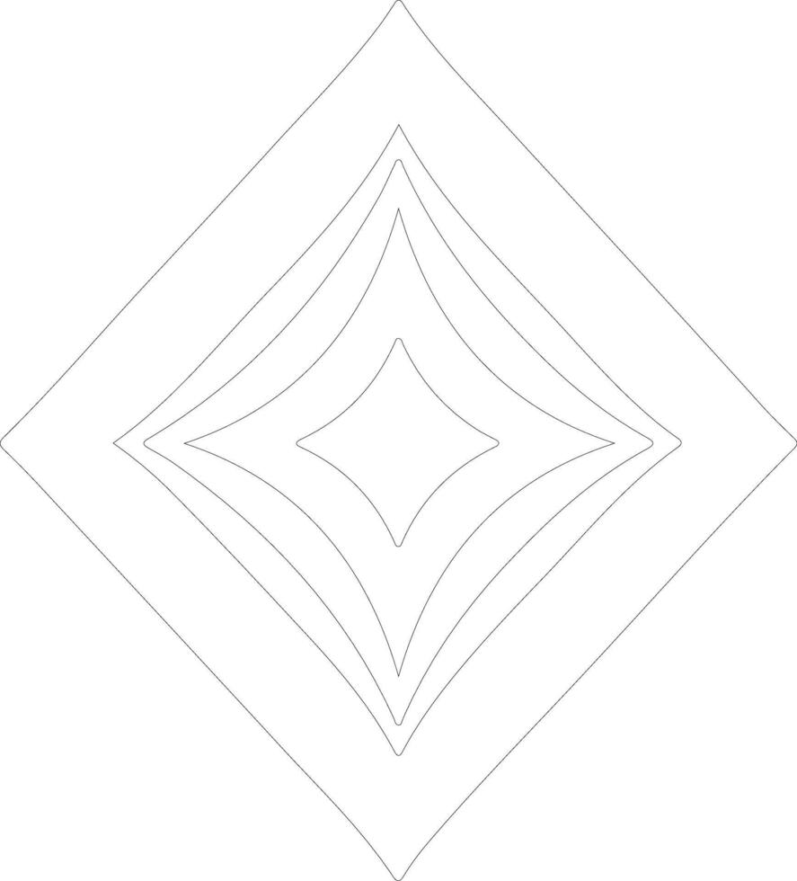 Rhombus  outline silhouette vector