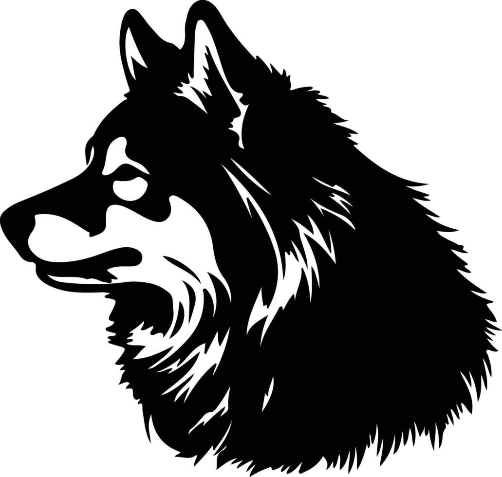Finnish Lapphund  silhouette portrait vector